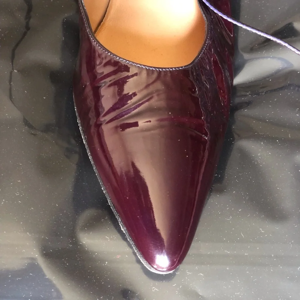 Ombeline black cherry patent leather Cuban heels - Picture 12 of 13